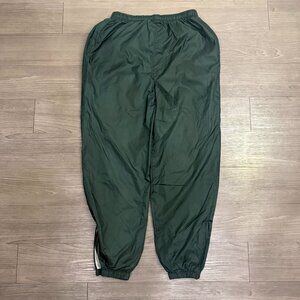 Athletech Mens Track Pants Green Lined Zip Ankle Windbreaker Joggers Nylon Large